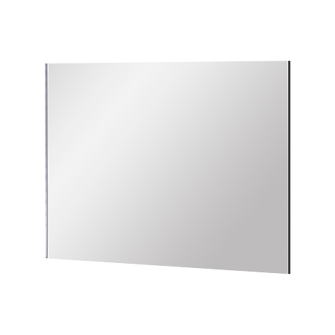 Rectangular mirror with a narrow, gray frame.