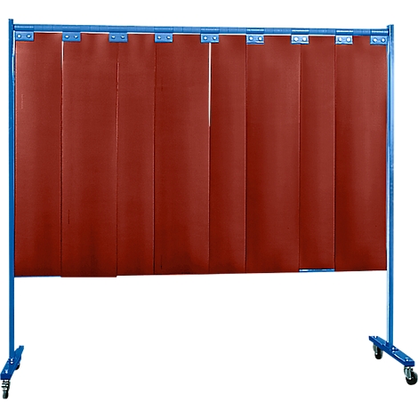 Godirect24 Mobile Schweißschutz-Stellwand 3-teilig, B370 X H210 Cm - Mit Lamellen Rot, Nach EN ISO 25980