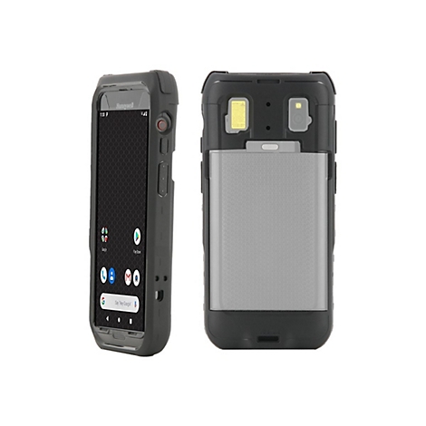 Zwei schwarzgraue Smartphones mit geöffneter Rückseite, die Details wie Kameras und Innenleben zeigen.