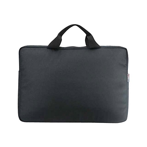Schwarze Laptoptasche mit Griff.