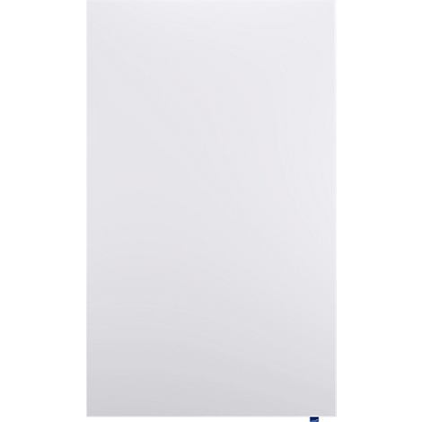 Objeto rectangular blanco con un pequeño detalle azul en la parte inferior derecha.