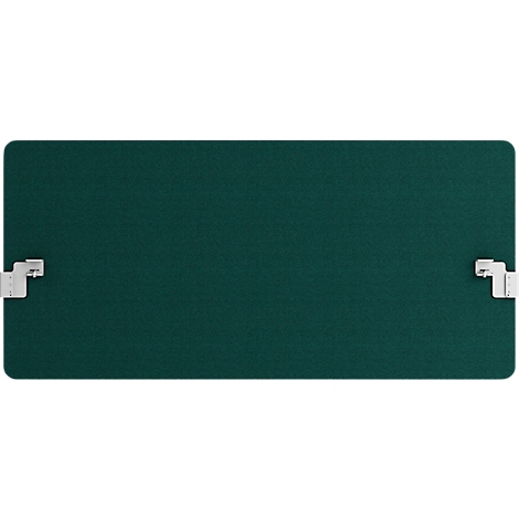 Rectangular, dark green board with white brackets on the sides.
