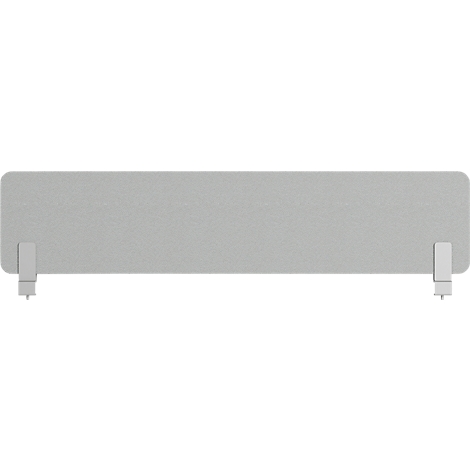 Gray, rectangular table module with brackets.