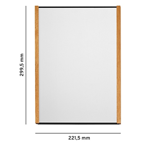 Miroir rectangulaire avec cadre en bois. Dimensions : 299,5 mm x 221,5 mm.