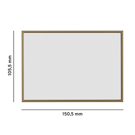 Rechteckiger Spiegel mit Holzrahmen. Masse: 150,5 mm x 105,5 mm.