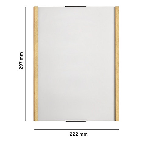 Rechthoekige spiegel met houten frame. Afmetingen: 297 mm x 222 mm.