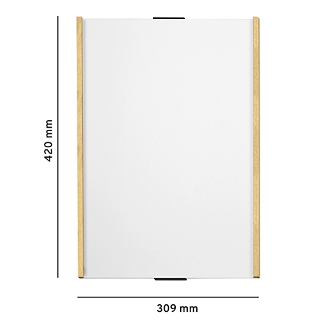 Rechteckiger Spiegel mit Holzrahmen. Maße: 420 mm x 309 mm.