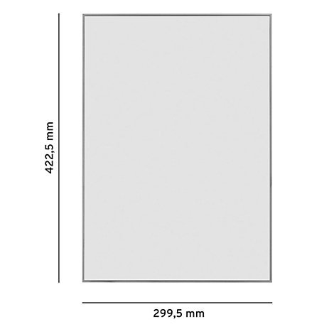 Rechteckiger weißer Rahmen mit den Maßen 422,5 mm x 299,5 mm.