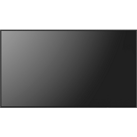 Écran sombre dans un cadre noir, légèrement réfléchissant.