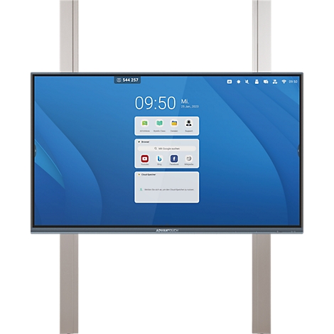 Monitorhalterungs-Pylonensystem, für die mechanische Höhenverstellung eines Displays mit Grösse 75", H 2900 mm, Aluminium