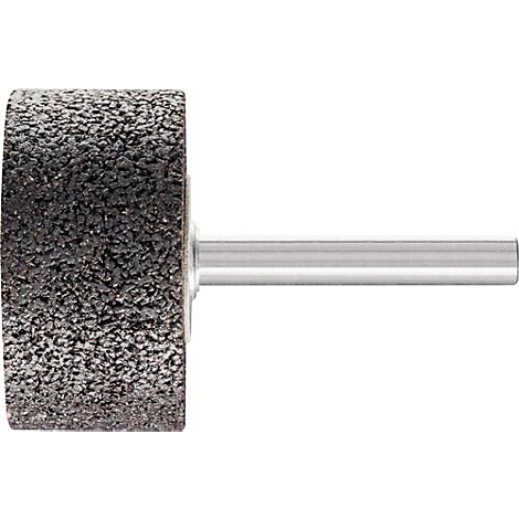 Grijze slijpschijf met metalen as.