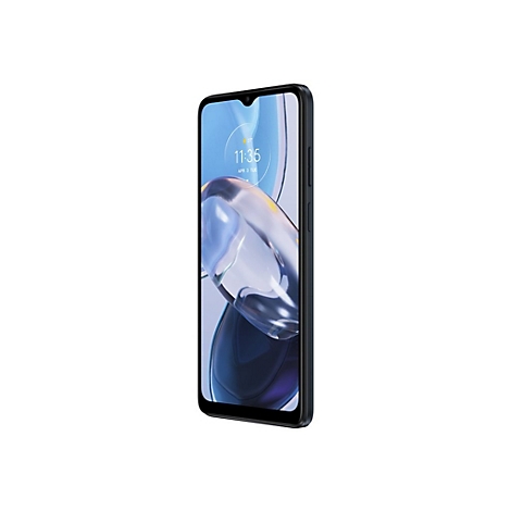 Dunkelblaues Smartphone im Profil. Das Display zeigt die Uhrzeit 11:35.