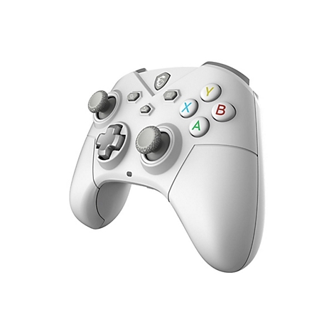 Weißer MSI Gaming-Controller mit bunten ABXY-Tasten vor weißem Hintergrund.