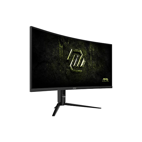 MSI Gaming-Monitor mit gebogenem Bildschirm und schwarzem Standfuß vor weißem Hintergrund.