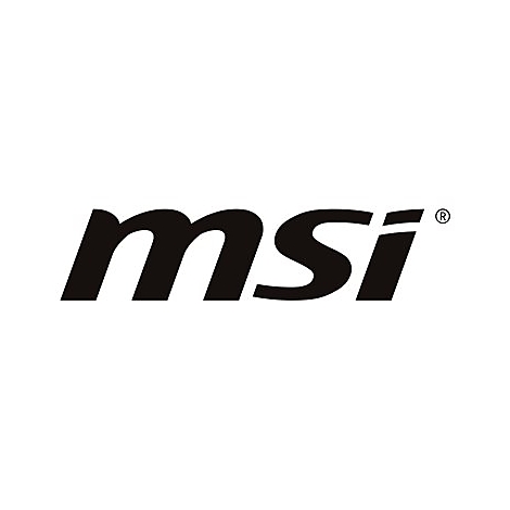 Schwarzes MSI-Logo auf weißem Hintergrund. Das Logo besteht aus den Buchstaben 'msi' in fetter Schriftart und dem eingetragenen Warenzeichen.