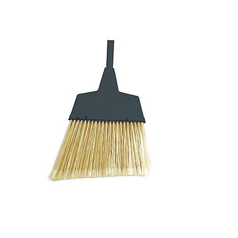 Un balai avec une tête noire et des poils clairs, sur fond blanc.