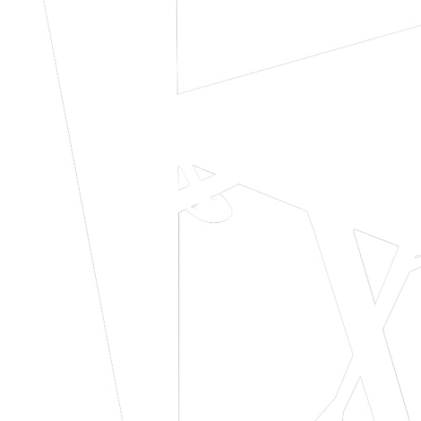 Contour d'une lettre abstraite "X" et autres formes géométriques, rendu en blanc clair sur fond blanc.