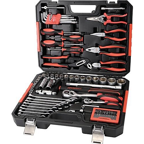MÃ¼llner Werkzeugkoffer, inkl. Werkzeugsortiment, 96-tlg., B 440 x T 350 x H 95 mm, Kunststoff, schwarz