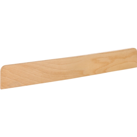 Een licht schuin stuk hout, lichtbruine kleur met nerf.