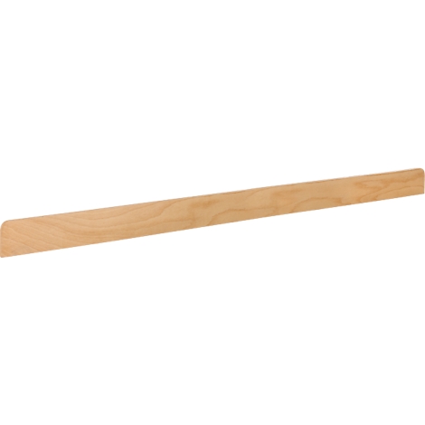 Langes, hellbraunes Holzstück mit abgerundetem Ende.