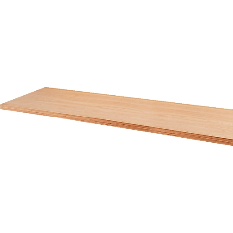 Close-up of a light brown wooden board. The grain is clearly visible.