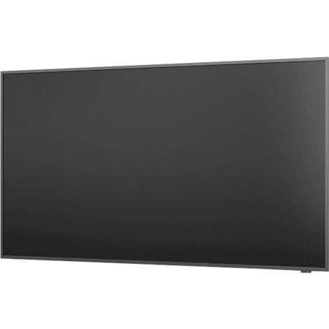 Un grand écran noir rectangulaire avec un fin cadre gris.