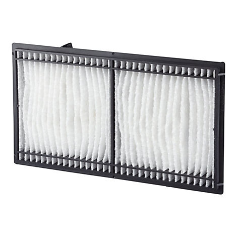 Luftfilter mit schwarzem Rahmen, weißem Filtermaterial und feinen Falten.