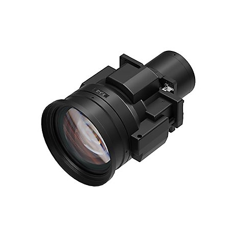 Schwarzes Objektiv mit mehreren Elementen und Beschriftung 22-4718.