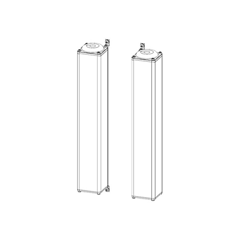 Zwei längliche, rechteckige Säulen in Schwarz-Weiß-Zeichnung vor weißem Hintergrund.