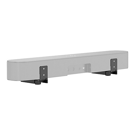 Eine Soundbar mit Halterungen, die an der Unterseite angebracht sind.