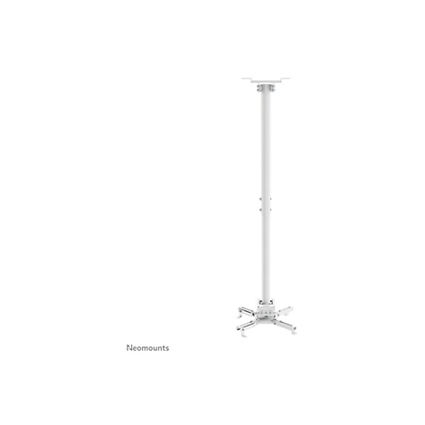 Weißer Deckenhalter für Beamer, auf hellem Hintergrund. Hersteller: Neomounts.