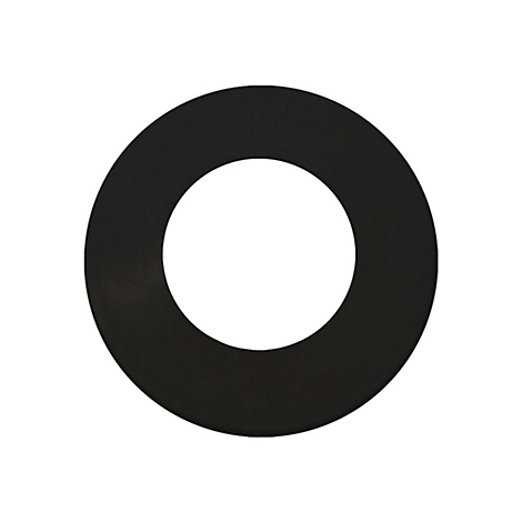 Schwarzer Ring vor weißem Hintergrund. Die Form ist ein Kreis mit einem ebenfalls kreisförmigen Loch in der Mitte.