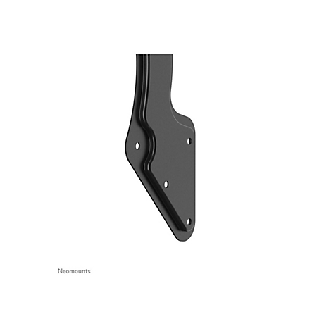 Schwarzes Metall-Montageteil mit vier Schraublöchern auf weißem Hintergrund.