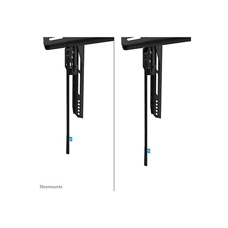 Zwei schwarze TV-Halterungen auf weißem Hintergrund. Die Halterungen haben einen Metall-Look. Der Schriftzug Neomounts ist am unteren Bildrand zu sehen.