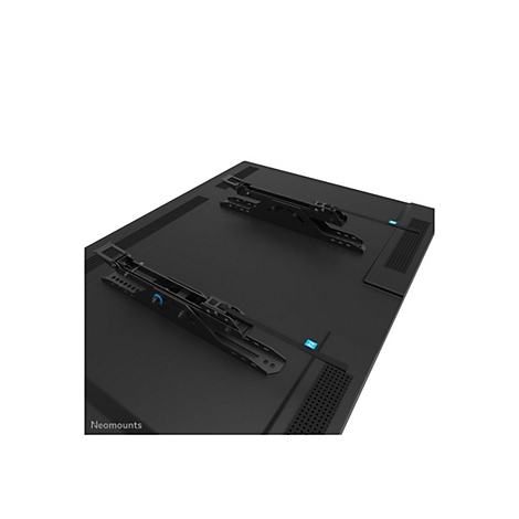 Support TV noir avec deux supports et l'inscription 'Neomounts'.