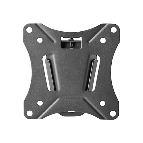 Support métallique noir avec vis et trous pour montage mural.