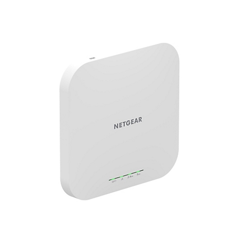 Ein weißer, abgerundeter WLAN-Router der Marke NETGEAR mit grünen Kontrollleuchten.