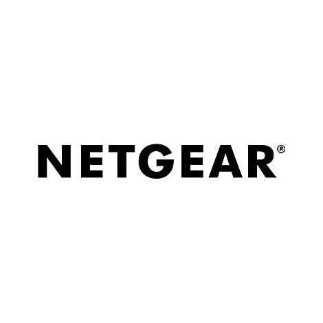 Das schwarze Logo von Netgear auf weißem Hintergrund.