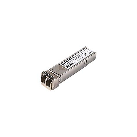 Ein silbernes Netzwerkmodul mit Netgear-Logo und Produktinformationen.