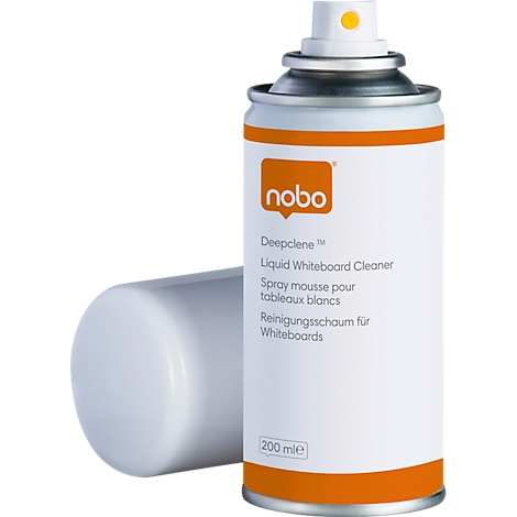 Nobo Deepclene whiteboard cleaner spray bottle with its lid.