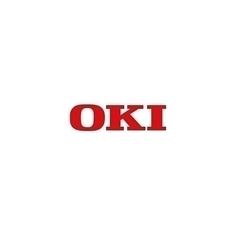 Rotes OKI-Logo mit weißem Hintergrund.