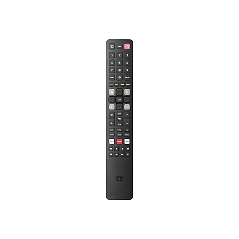 Schwarze Fernbedienung mit zahlreichen Knöpfen, darunter Power-, Ziffern-, Steuer- und Streaming-Tasten.