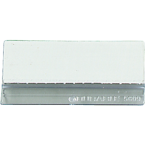 Raclette gris avec une partie de nettoyage blanche et des lettres. La raclette est rectangulaire.