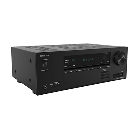 Schwarzer Onkyo AV-Receiver TX-SR3100DAB in der Frontansicht auf weißem Hintergrund.