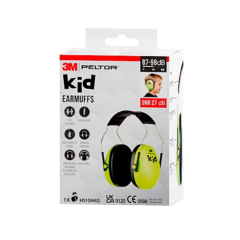 Gehoorbeschermers in geel en zwart. De hoofdband is zwart, de oorschelpen zijn geel.