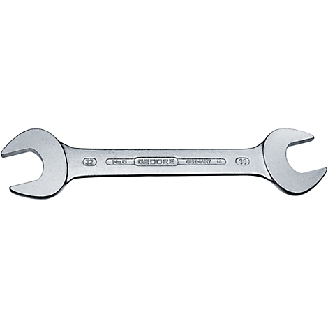 A metal open-end wrench with sizes 32 and 16. The manufacturer's name 'GEDORE' is visible on the shaft.