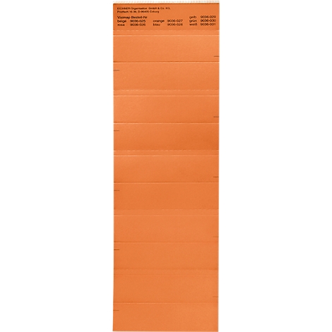 Folded orange paper with embossed fold lines. Text in black at the top.