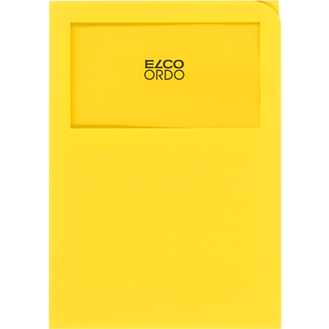 Yellow case with rectangular frame and logo: EZCO ORDO.