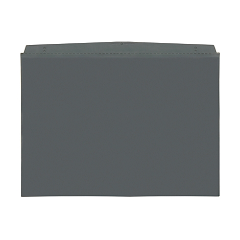 Gray file folder with holes on the top edge, on a white background.