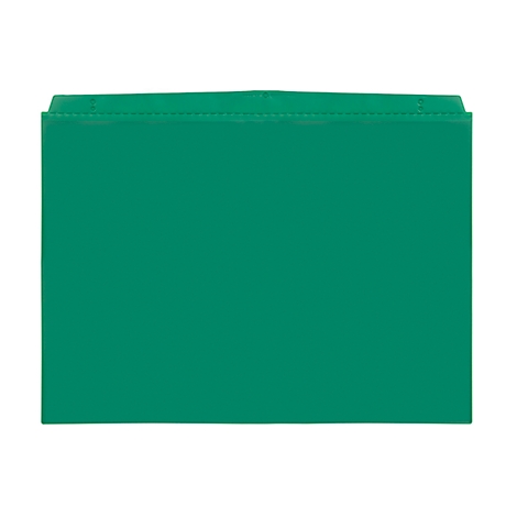 A green file folder on a white background.